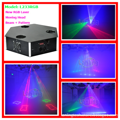 New Style 3 Head Full Color RGB Aluminium Stage Laser Light
